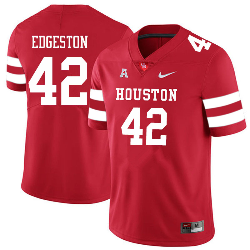 Men #42 Terrance Edgeston Houston Cougars College Football Jerseys Sale-Red